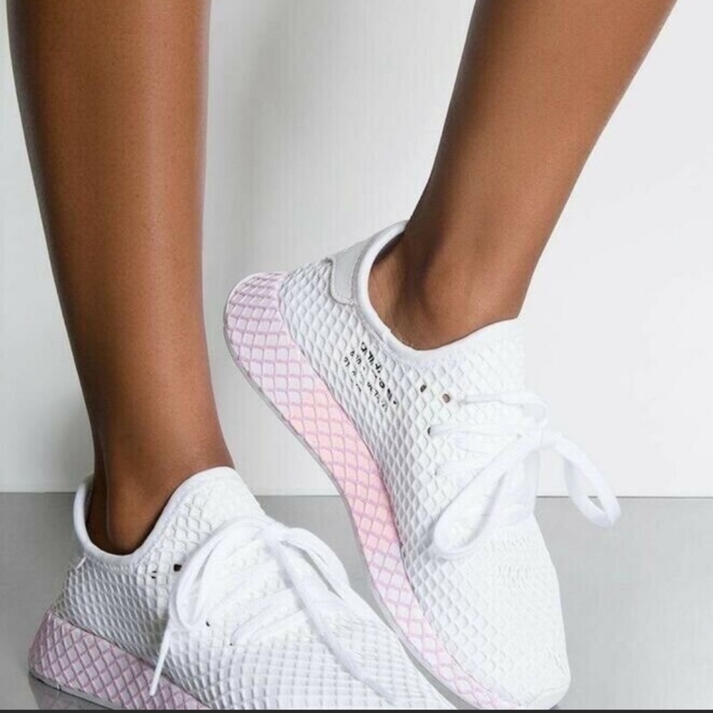 Adidas Deerupt Runner Sneakers White Womens 8